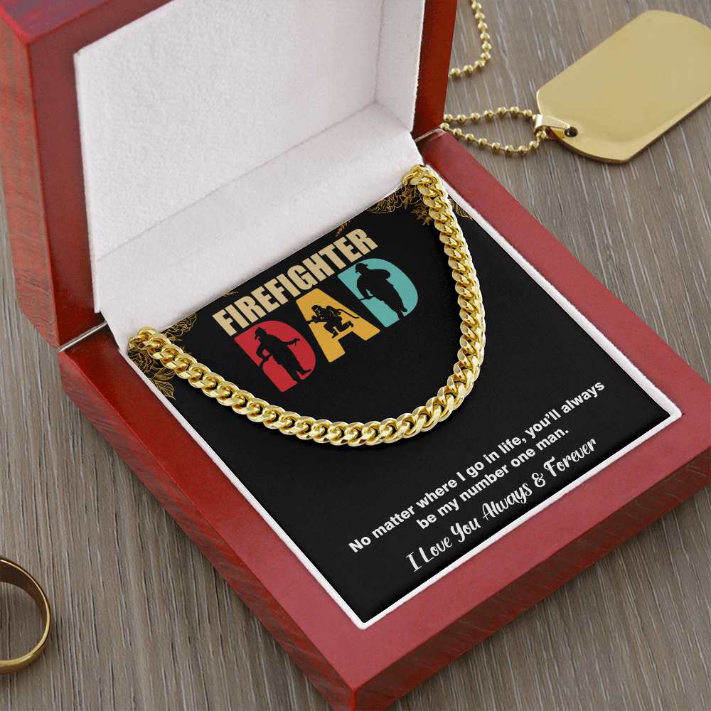 Cuban Linked Chain, Gift, Jewelry, Father, Firefighter, Dad