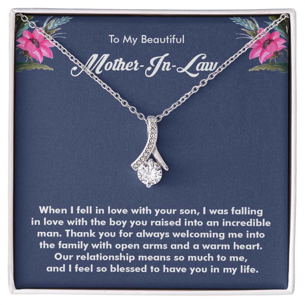 Alluring Beauty Necklace, Jewelry Gift, Mother-in-Law, Bonus Mom, Step Mom, Silver or Gold Finished