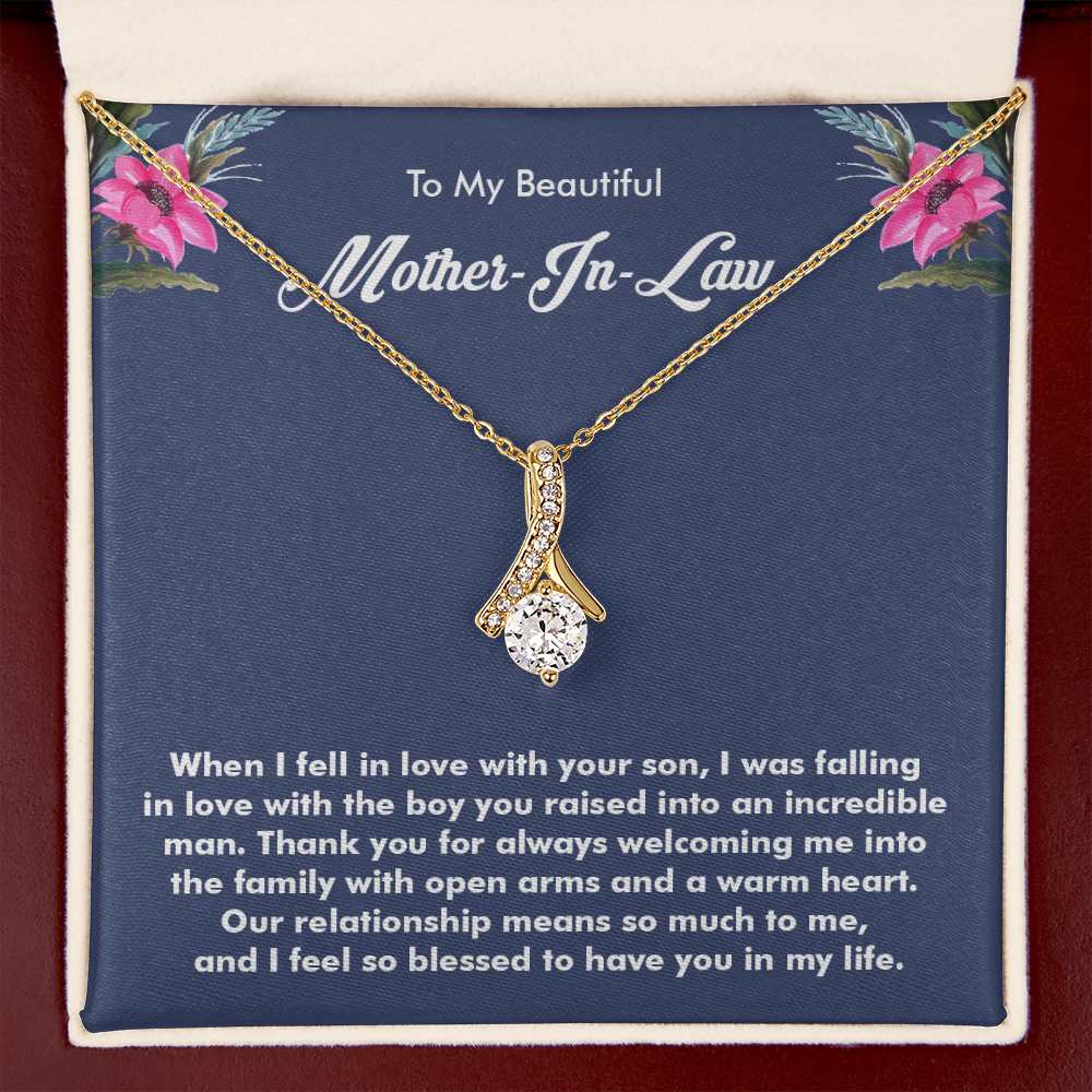Alluring Beauty Necklace, Jewelry Gift, Mother-in-Law, Bonus Mom, Step Mom, Silver or Gold Finished
