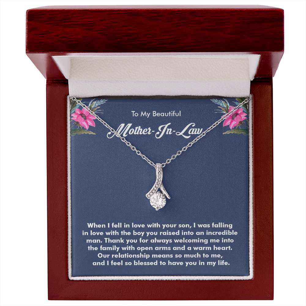 Alluring Beauty Necklace, Jewelry Gift, Mother-in-Law, Bonus Mom, Step Mom, Silver or Gold Finished