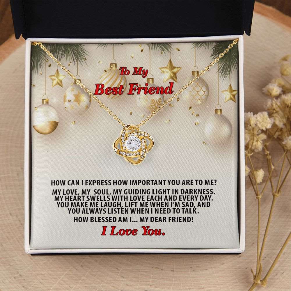 Christmas, Best Friend, I Love You, Love Knot Necklace, Jewelry Gift