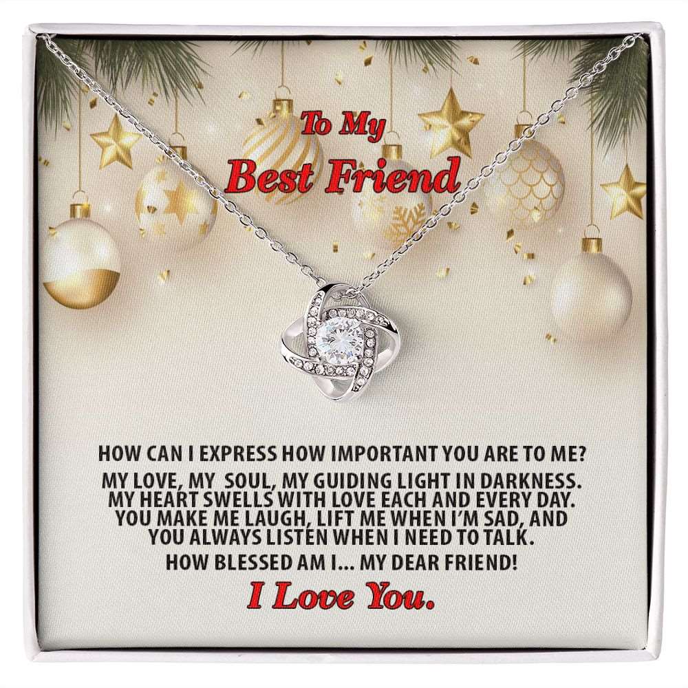 Christmas, Best Friend, I Love You, Love Knot Necklace, Jewelry Gift
