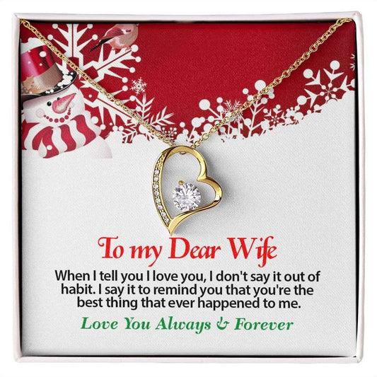 Christmas, To My Dear Wife, Love You Always, Forever Love Necklace, Jewelry, Gift
