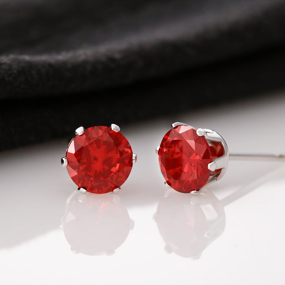 Red Cubic Zirconia Earrings - YERTIZZ.COM