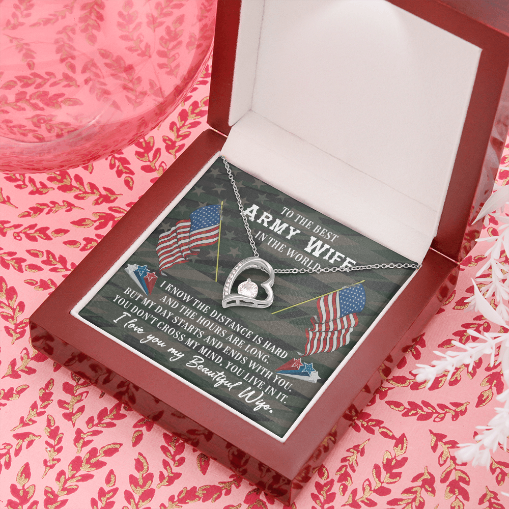 To The Best Army Wife In The World, Forever Love Necklace Jewelry Gift - YERTIZZ.COM