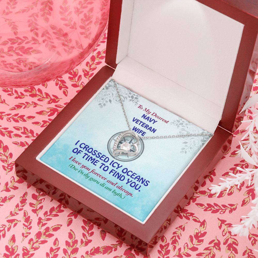 To My Dearest Navy Veteran Wife-I Love You, Forever Love Necklace, Jewelry, Gift - YERTIZZ.COM