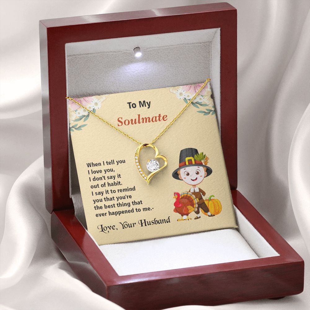 Thanksgiving, To My Soulmate, Love Your Husband, Forever Love Necklace, Jewelry, Gift - YERTIZZ.COM