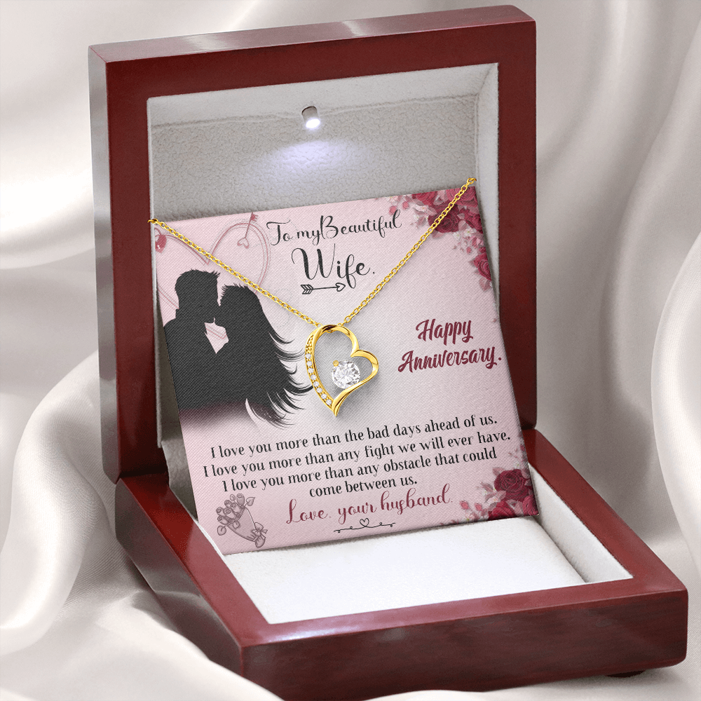 To My Wife, Happy Anniversary, Forever Love Necklace, Jewelry Gift - YERTIZZ.COM