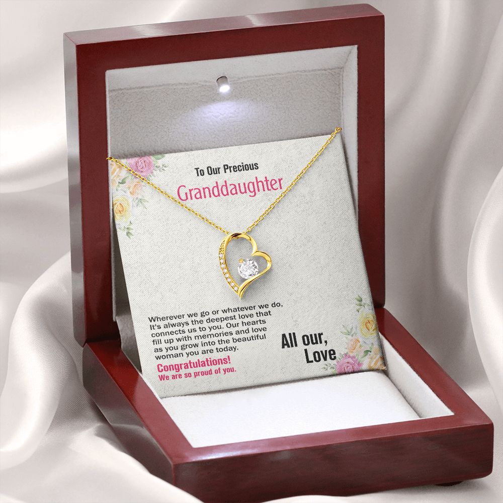 To Our Precious Granddaughter-All Our Love, Forever Love Necklace, Jewelry Gift - YERTIZZ.COM