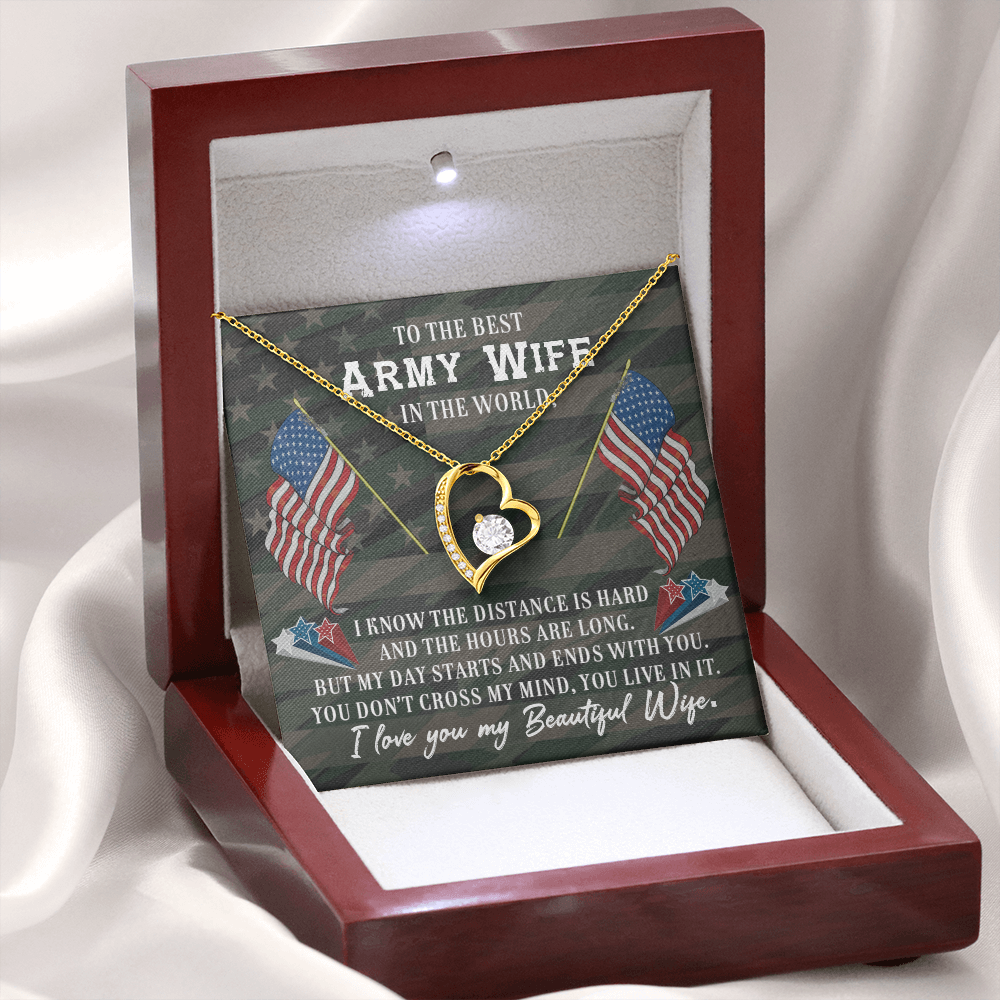 To The Best Army Wife In The World, Forever Love Necklace Jewelry Gift - YERTIZZ.COM
