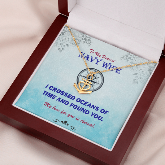 Mother's Day, Navy Wife, Gift, Friendship Anchor Necklace, Jewelry, Anchor, artisan crafted, Pendant, 16"-22" adjustable cable, chain