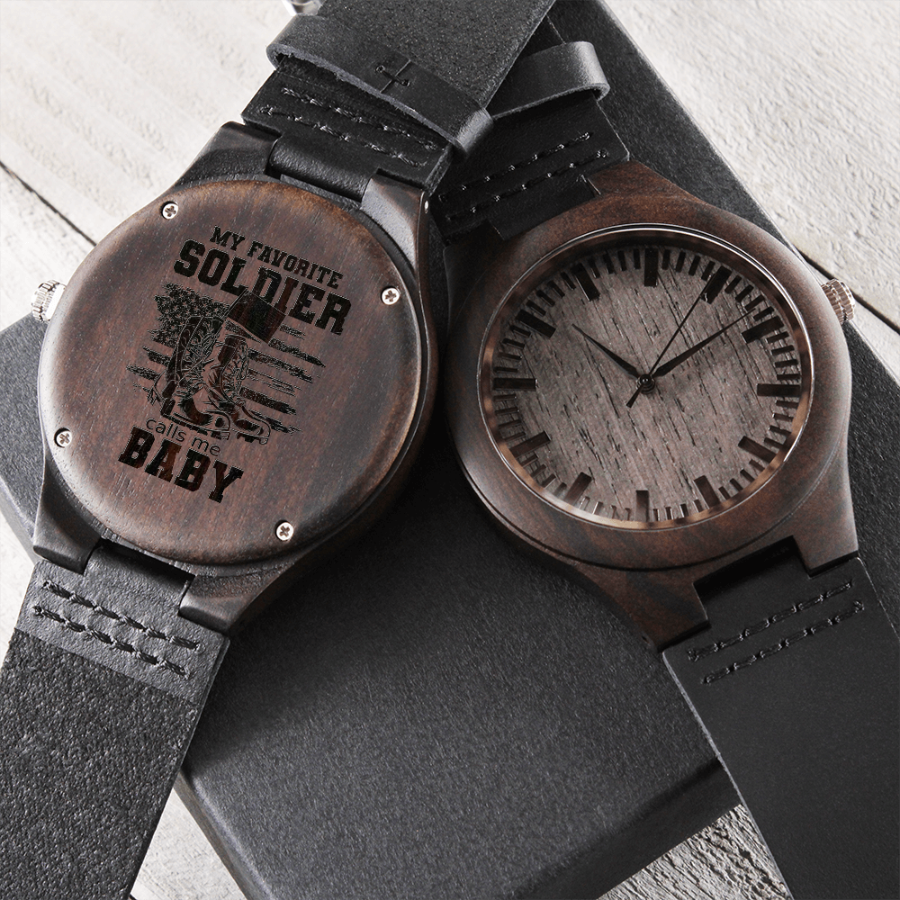 Engraved Wooden Watch, Soldier, Army - YERTIZZ.COM