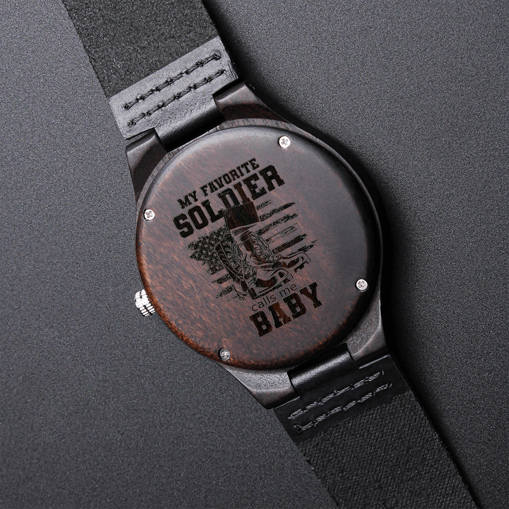 Engraved Wooden Watch, Soldier, Army - YERTIZZ.COM