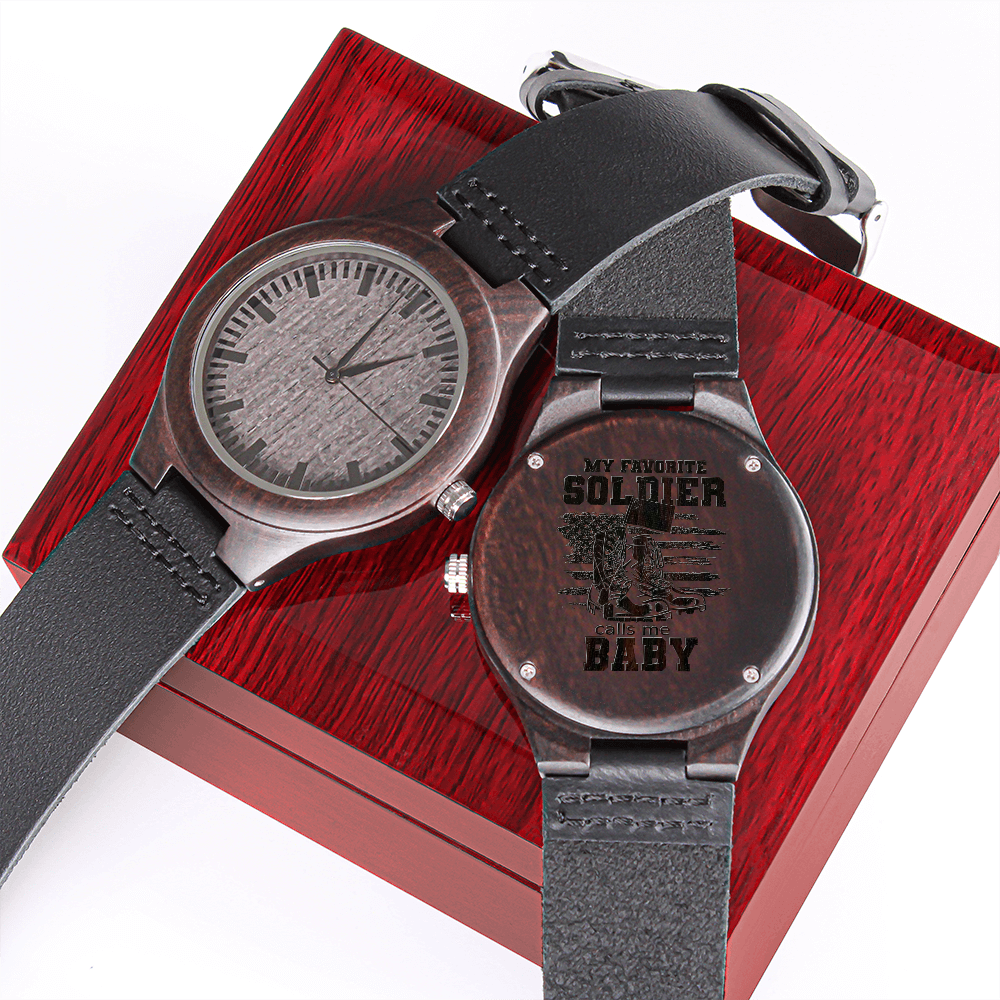 Engraved Wooden Watch, Soldier, Army - YERTIZZ.COM