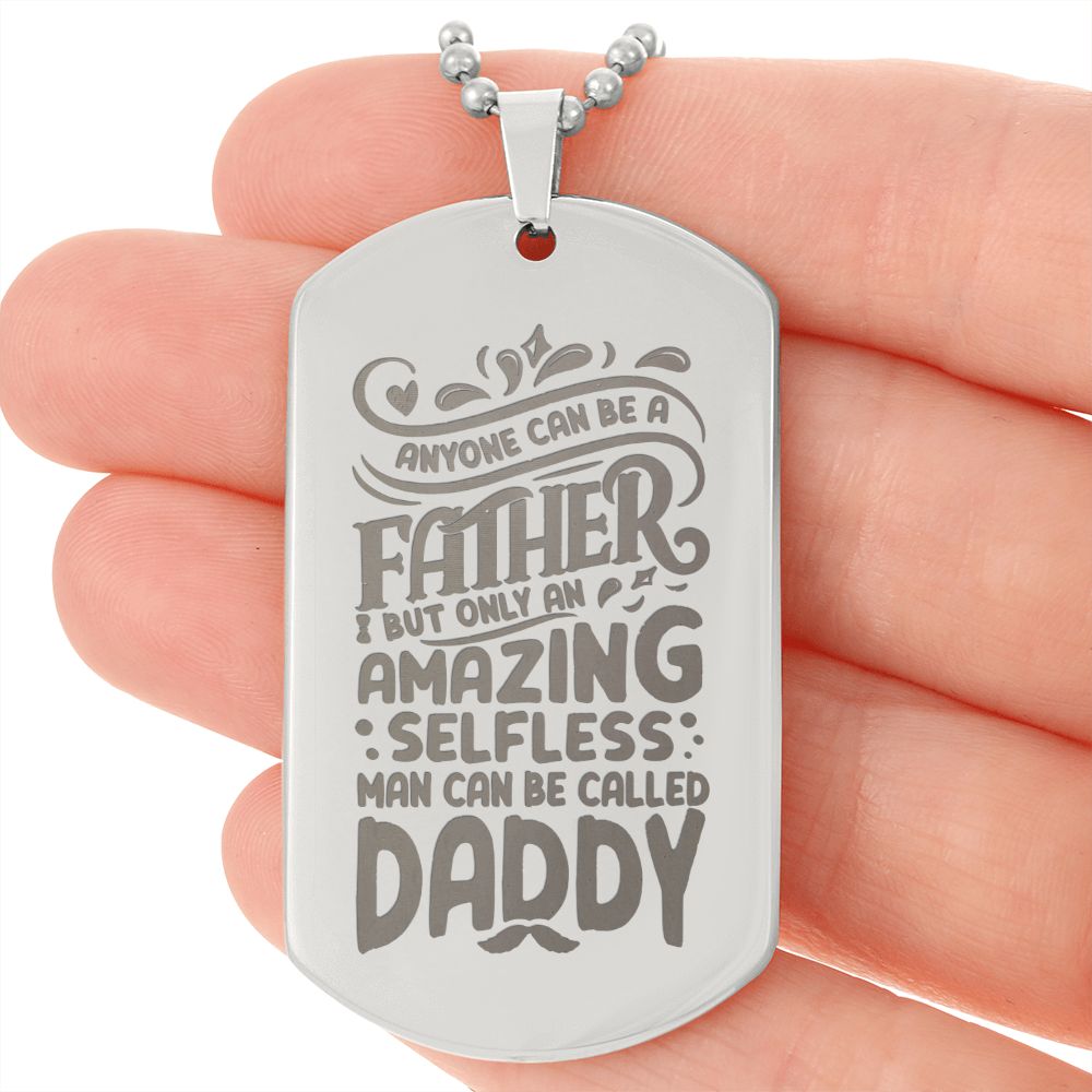 Amazing Father, Dad, Engraved Dog Tag