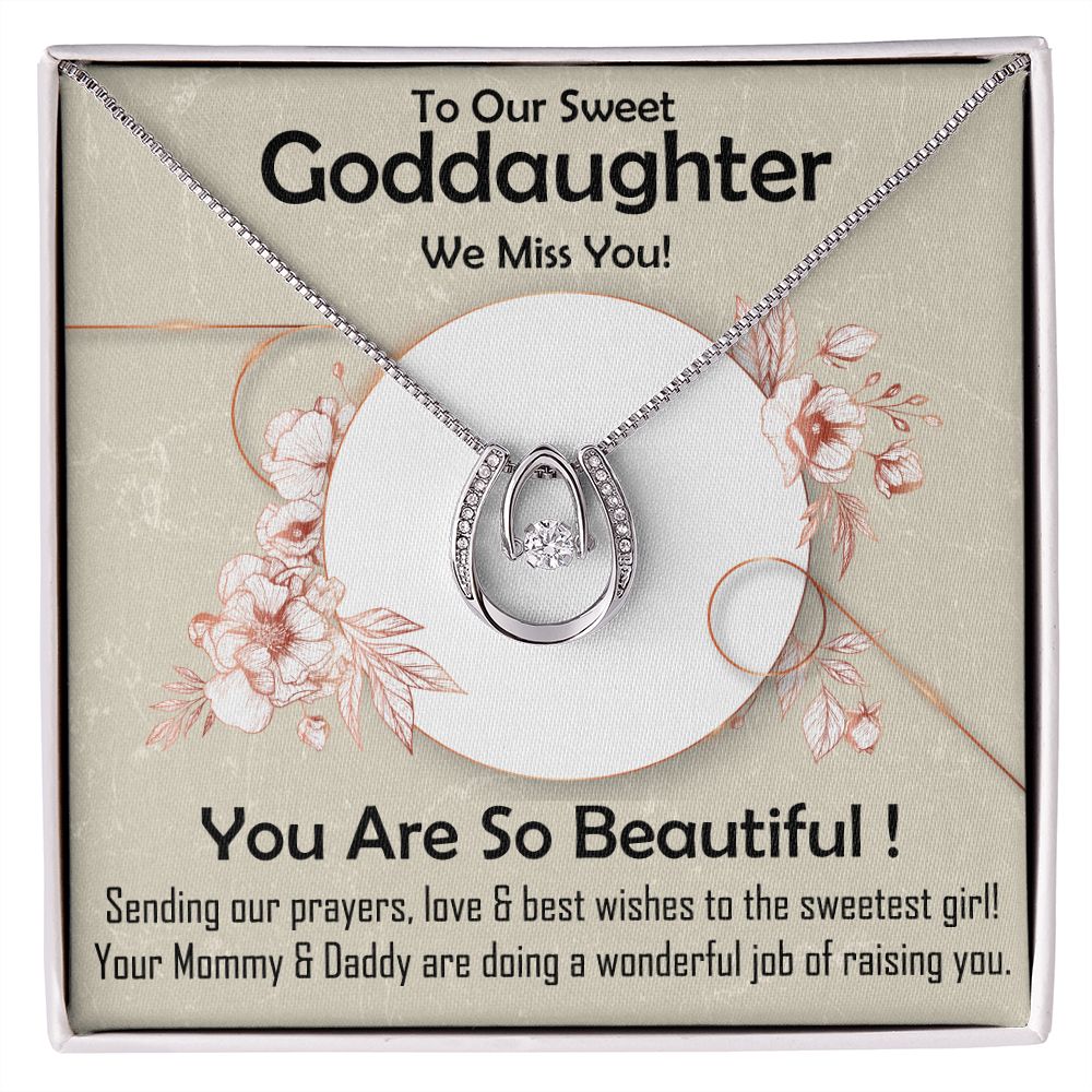Lucky in Love Necklace, Jewelry, Gift, Goddaughter, Sorry, Miss You - YERTIZZ.COM