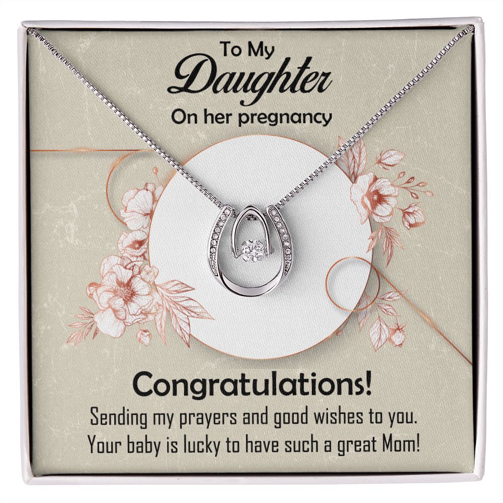 Lucky in Love Necklace, Jewelry, Gift, Daughter, Pregnancy - YERTIZZ.COM