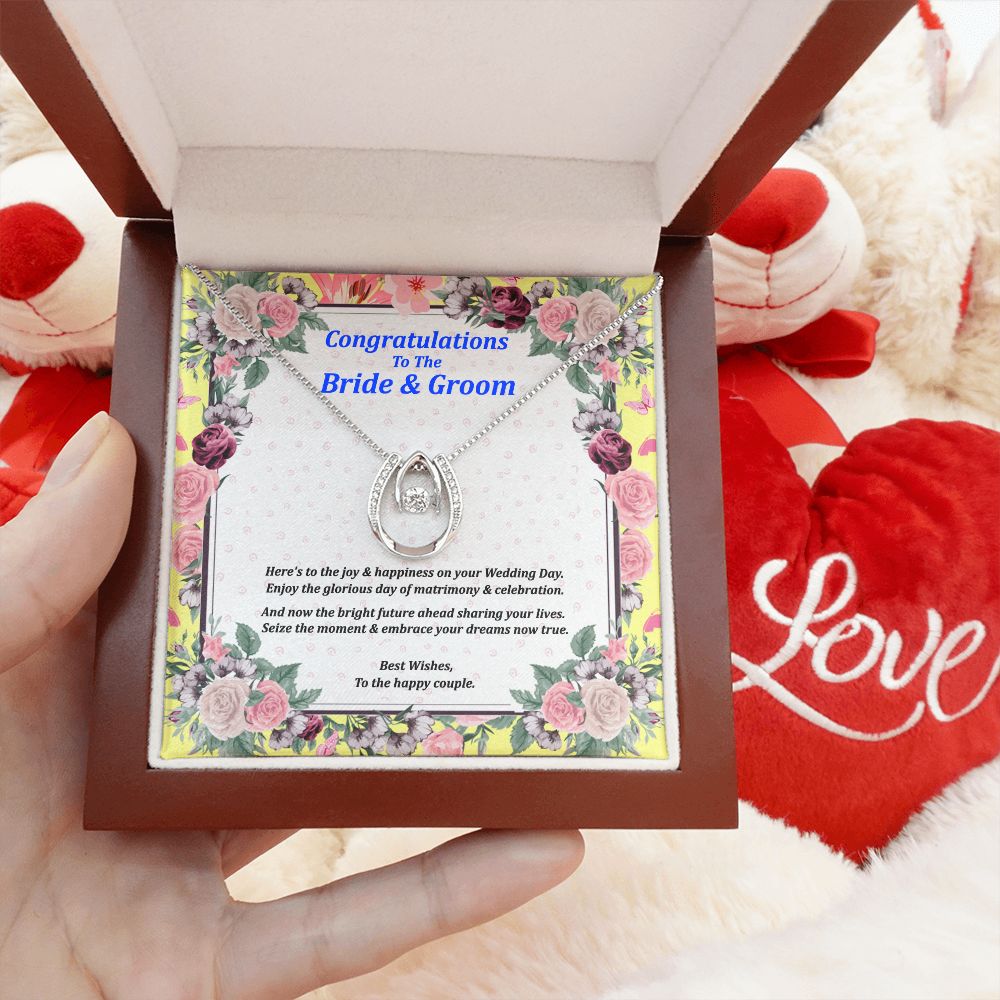 Lucky In Love Necklace, Jewelry, Gift, Wedding, Bride, Groom