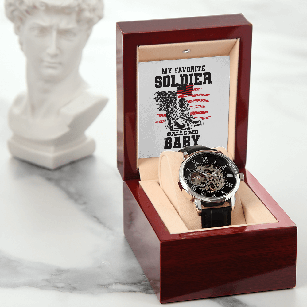 Men's Openwork Watch, Army Wife, Wife, Soldier - YERTIZZ.COM