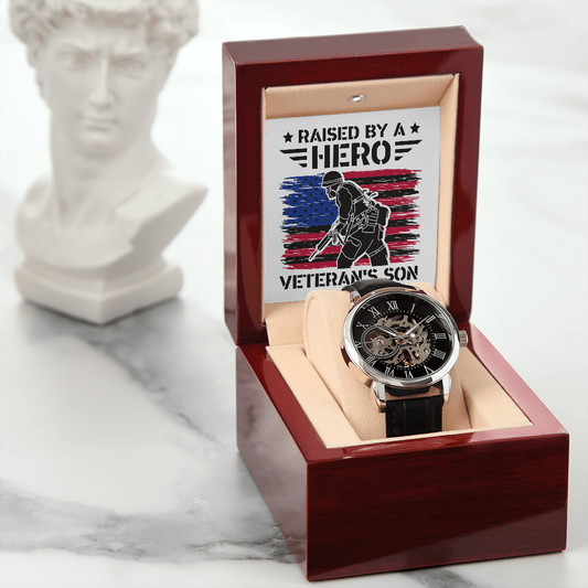 Men's Openwork Watch, Gift, Hero, Veteran, Son - YERTIZZ.COM