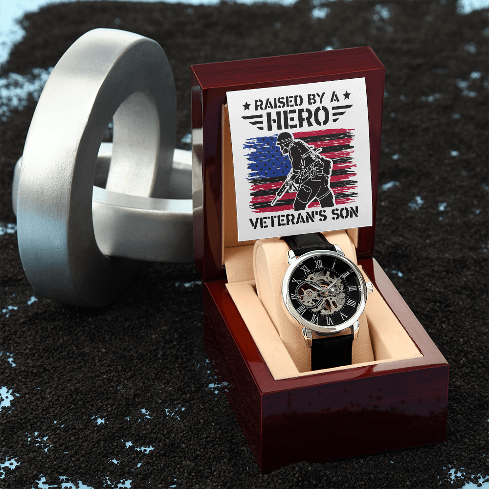 Men's Openwork Watch, Gift, Hero, Veteran, Son - YERTIZZ.COM