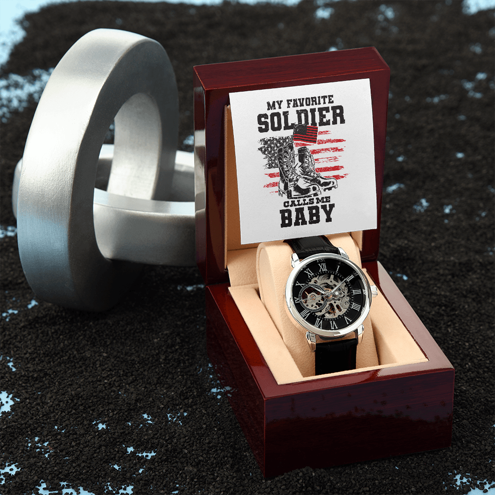 Men's Openwork Watch, Army Wife, Wife, Soldier - YERTIZZ.COM