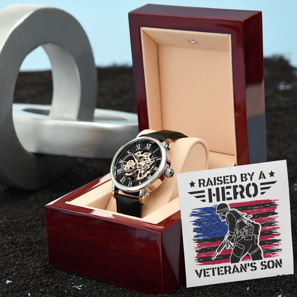 Men's Openwork Watch, Gift, Hero, Veteran, Son - YERTIZZ.COM