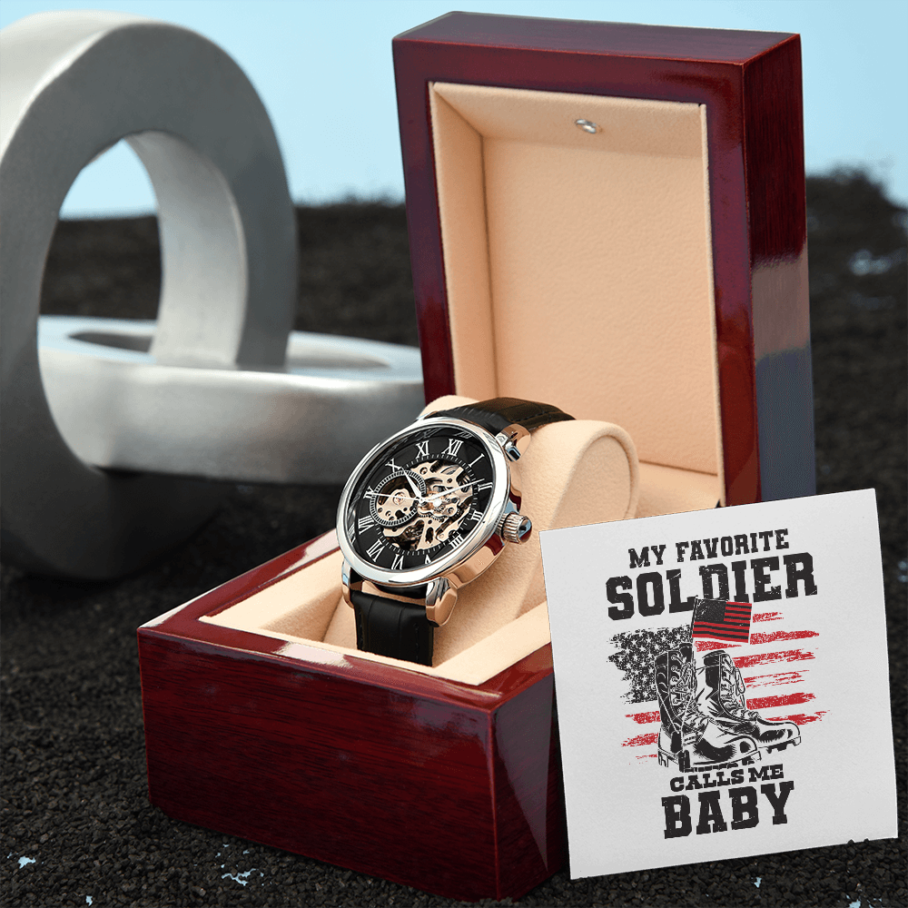 Men's Openwork Watch, Army Wife, Wife, Soldier - YERTIZZ.COM