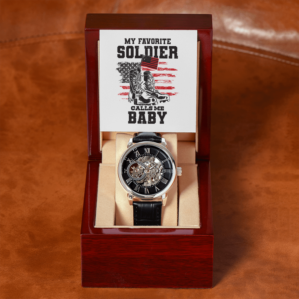 Men's Openwork Watch, Army Wife, Wife, Soldier - YERTIZZ.COM