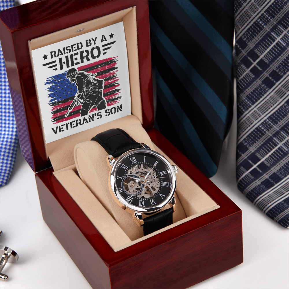 Men's Openwork Watch, Gift, Hero, Veteran, Son - YERTIZZ.COM