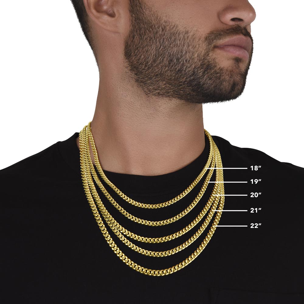 Father, Dad, Son, Gift, Cuban Linked Chain, Jewelry, To my Dad, To Papa, Cubic Zirconia, 700 CZ crystals, Polished Stainless Steel or 14k Yellow Gold