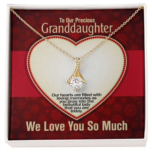 To Our Precious Granddaughter, We Love You So Much, Alluring Beauty Necklace, Jewelry Gift - YERTIZZ.COM