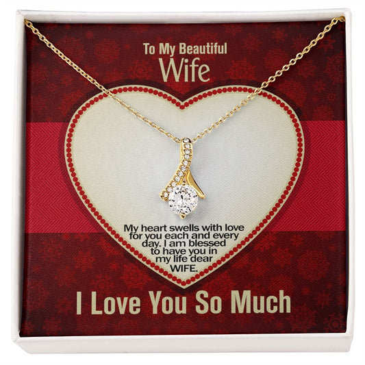 To My Beautiful Wife, I love you so Much, Alluring Beauty Necklace, Jewelry Gift - YERTIZZ.COM