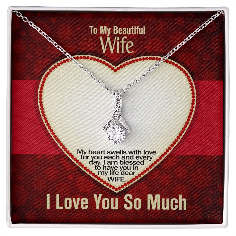 To My Beautiful Wife, I love you so Much, Alluring Beauty Necklace, Jewelry Gift - YERTIZZ.COM