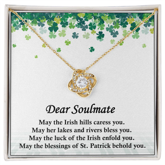 Dear Soulmate, St. Patricks Day, Love Knot Necklace - YERTIZZ.COM