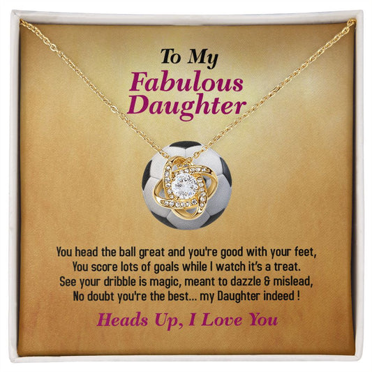To My Fabulous Daughter-I Love You, Love Knot Necklace, Jewelry Gift - YERTIZZ.COM