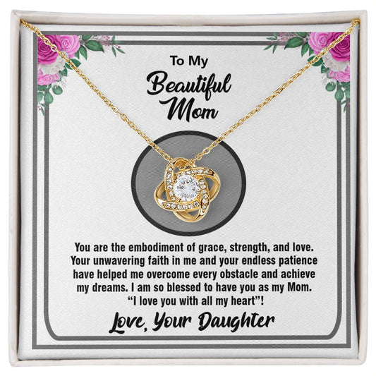 To My Beautiful Mom, Love Knot Necklace - YERTIZZ.COM
