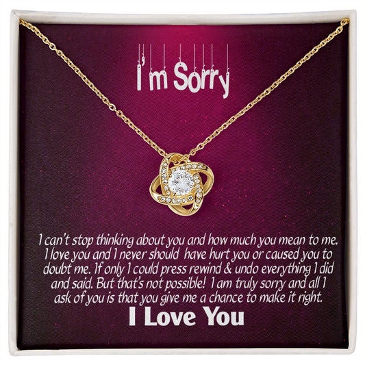 I'm Sorry-I Love You, Love Knot Necklace, Jewelry Gift - YERTIZZ.COM