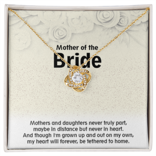 Love Knot Necklace (18K Yellow Gold & 14K White Gold Variants, Jewelry, Gift, Mahogany Style Luxury Box Available, Mother of the Bride - YERTIZZ.COM