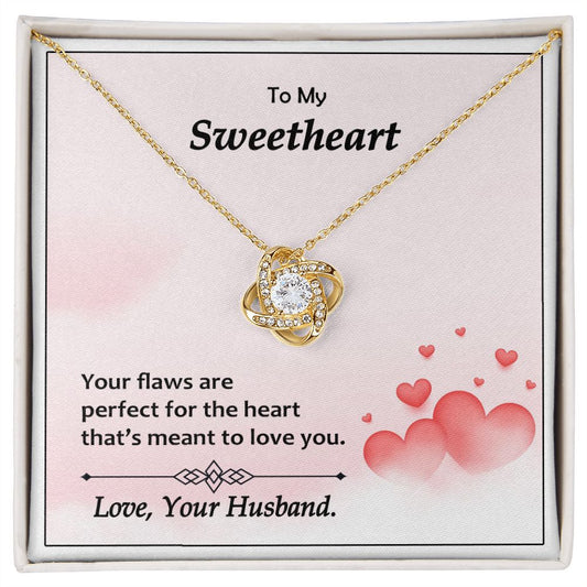 Love Knot Necklace, Valentines, Jewelry Gift, Sweetheart - YERTIZZ.COM