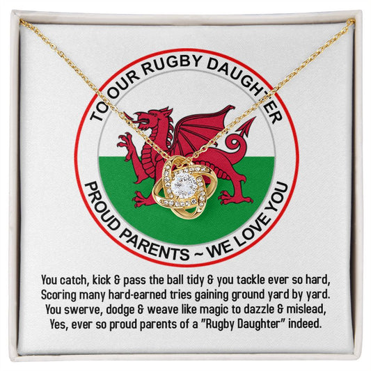 To Our Rugby Daughter, Love Knot Necklace - YERTIZZ.COM
