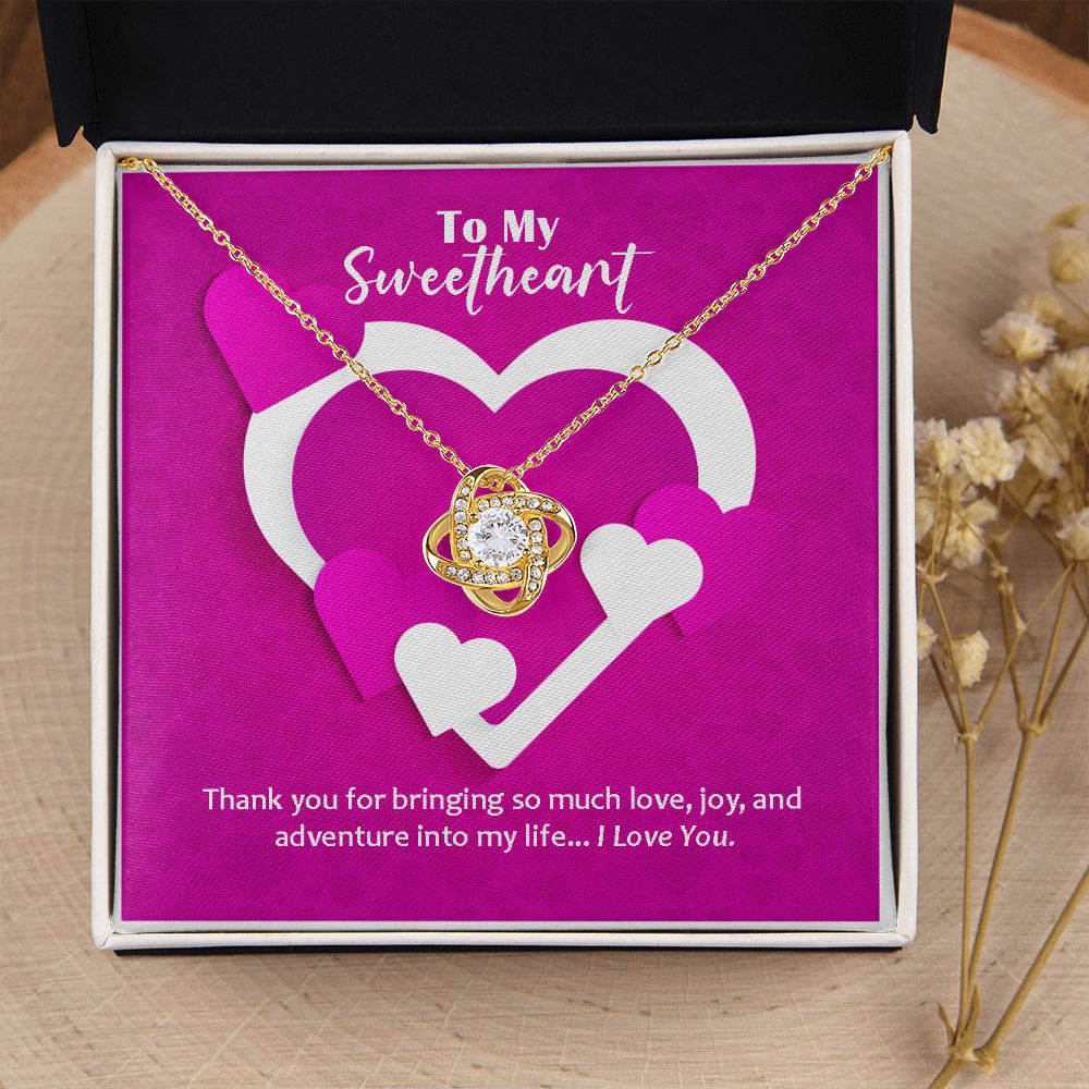 Love Knot Necklace, Valentines, Jewelry Gift, To My Sweetheart - YERTIZZ.COM