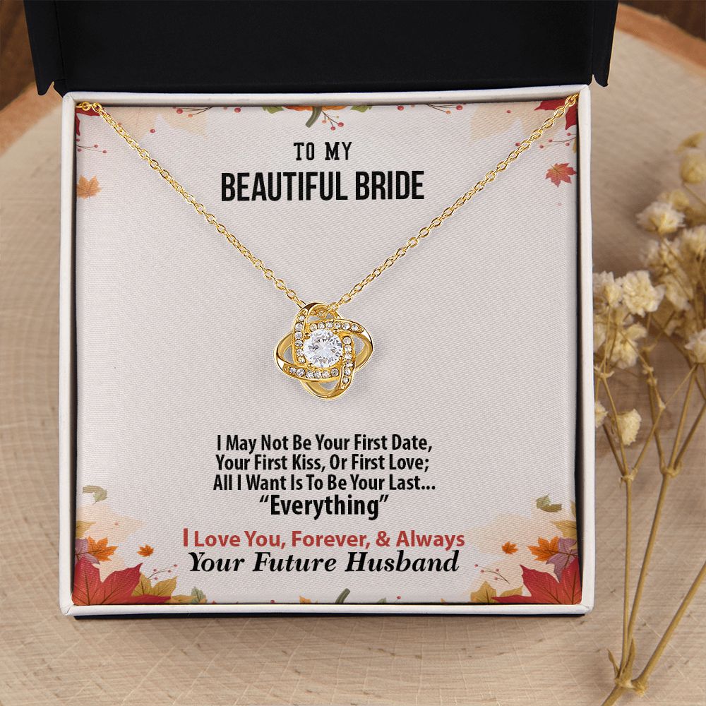 Thanksgiving, To My Beautiful Bride, Future Husband, Love Knot Necklace, Jewelry Gift - YERTIZZ.COM