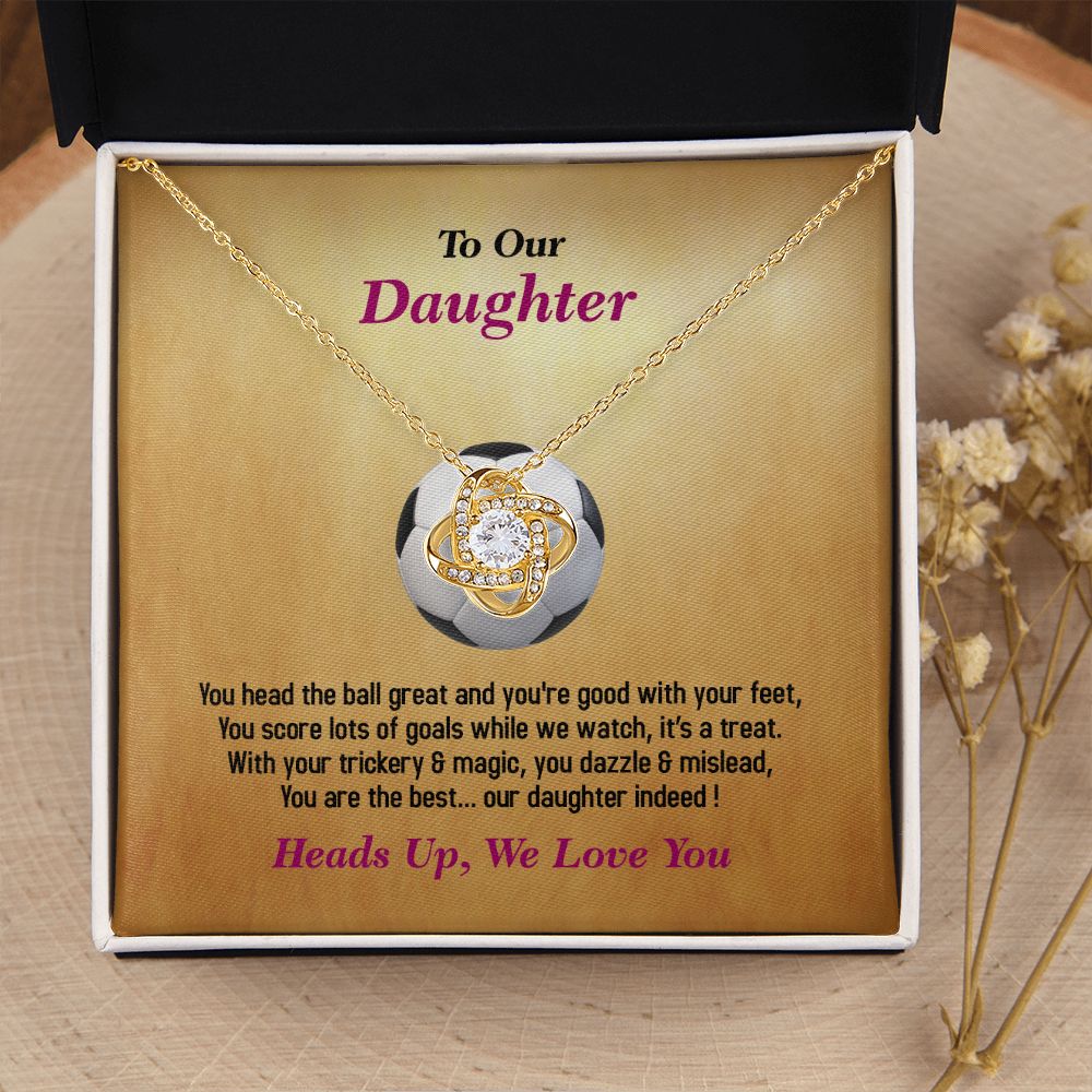 To Our Daughter-We Love You, Soccer, Love Knot Necklace, Jewelry Gift - YERTIZZ.COM