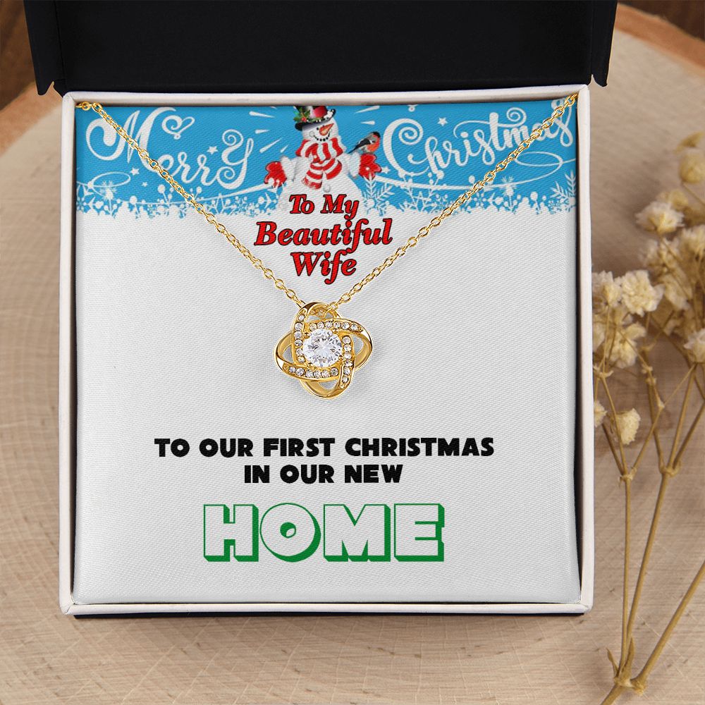 Christmas, To My Beautiful Wife, First Christmas, New Home, Love Knot Necklace, Jewelry Gift - YERTIZZ.COM