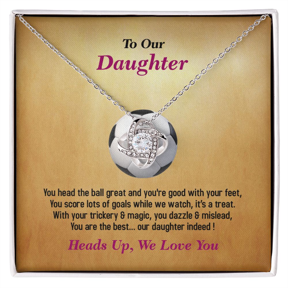 To Our Daughter-We Love You, Soccer, Love Knot Necklace, Jewelry Gift - YERTIZZ.COM