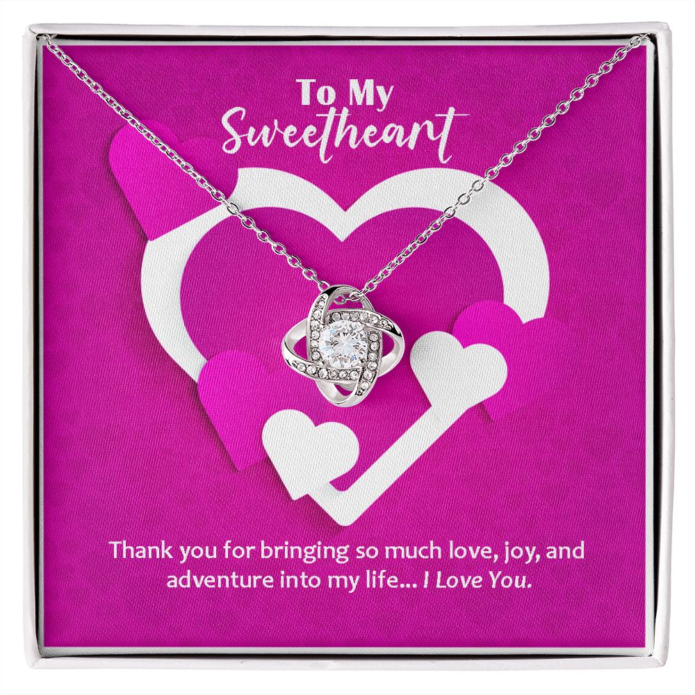 Love Knot Necklace, Valentines, Jewelry Gift, To My Sweetheart - YERTIZZ.COM