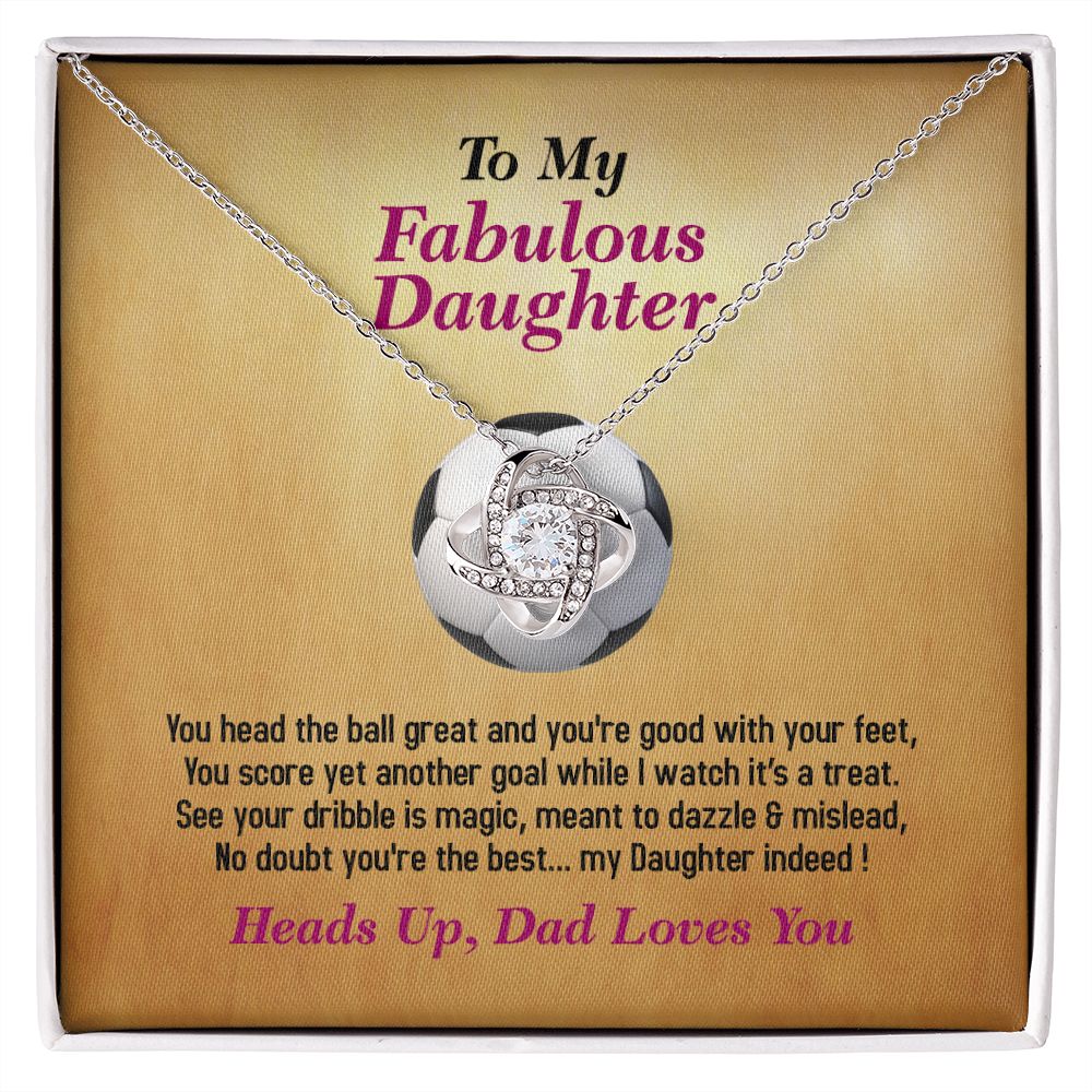 To My Fabulous Daughter-Dad Loves You, Love Knot Necklace, Jewelry Gift - YERTIZZ.COM
