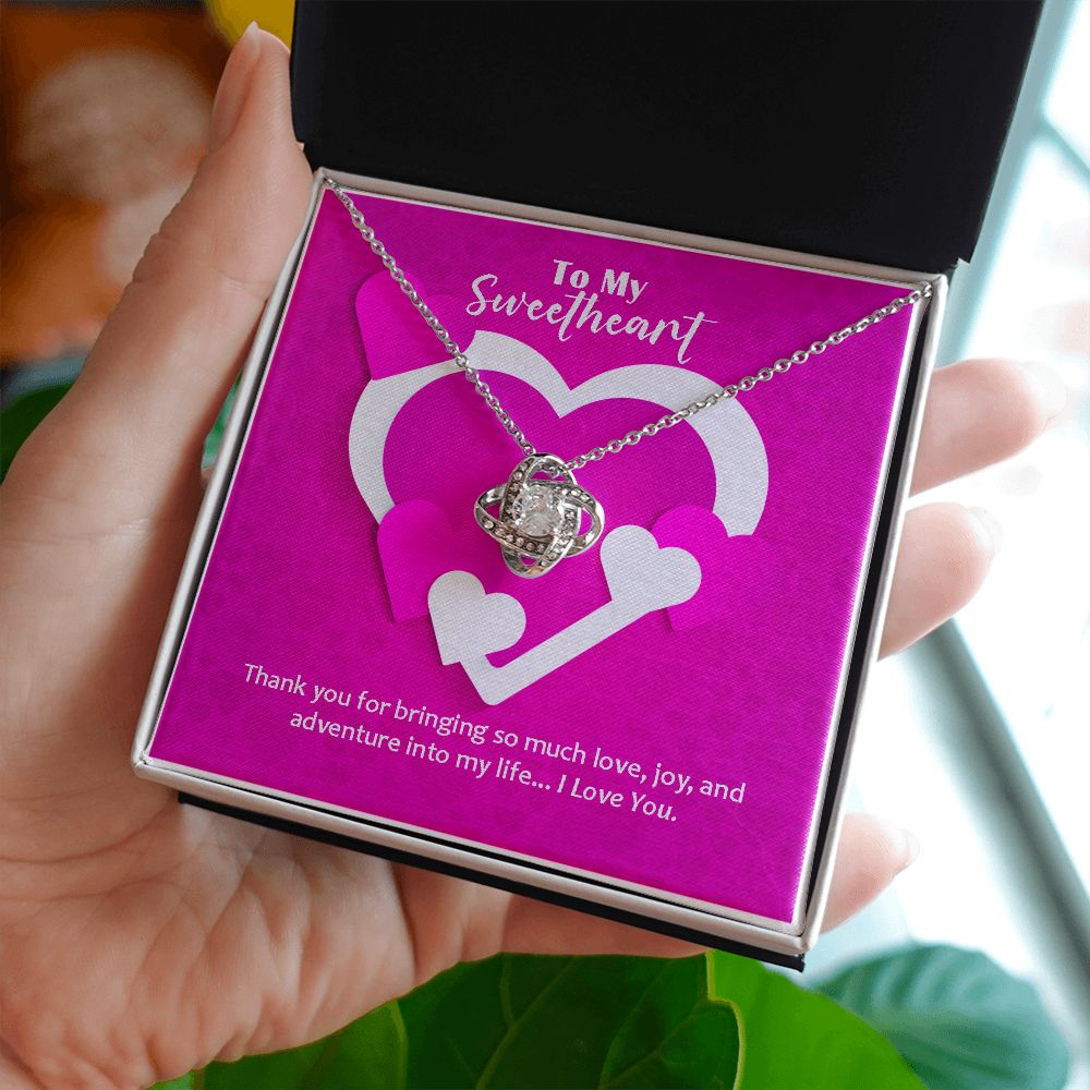 Love Knot Necklace, Valentines, Jewelry Gift, To My Sweetheart - YERTIZZ.COM
