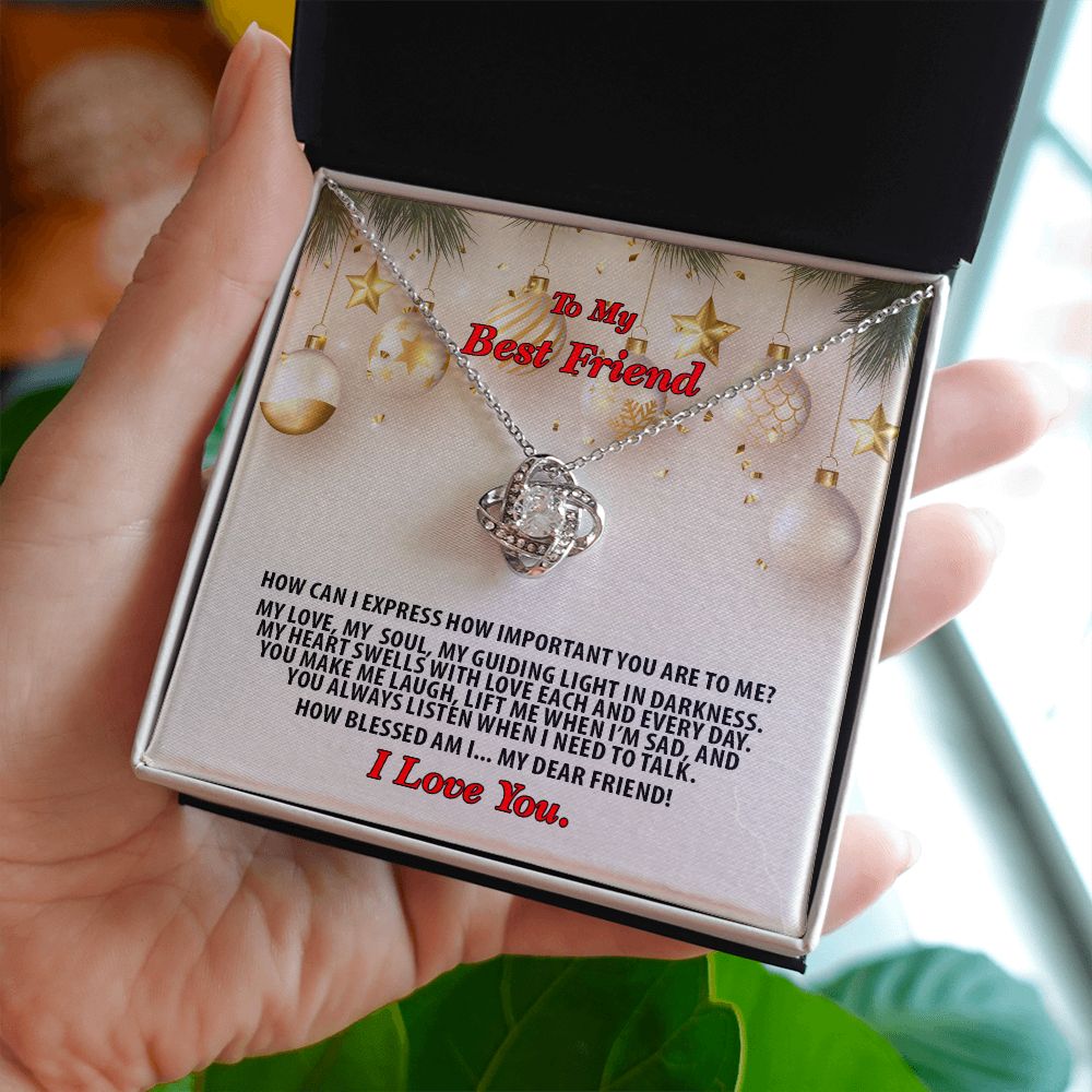 Christmas, Best Friend, I Love You, Love Knot Necklace, Jewelry Gift - YERTIZZ.COM